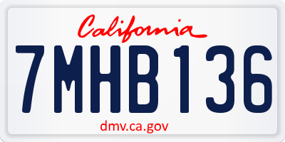 CA license plate 7MHB136