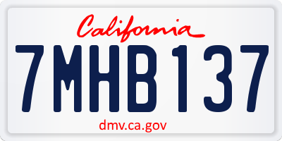 CA license plate 7MHB137
