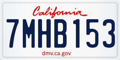 CA license plate 7MHB153