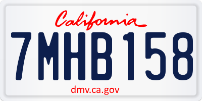 CA license plate 7MHB158