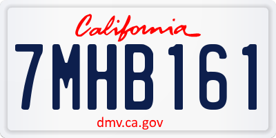 CA license plate 7MHB161