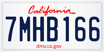 CA license plate 7MHB166