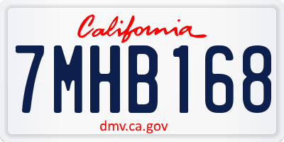 CA license plate 7MHB168