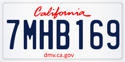 CA license plate 7MHB169