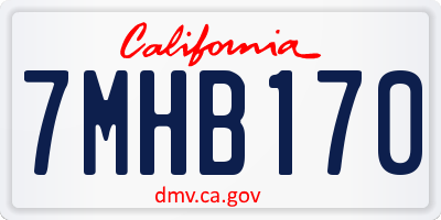CA license plate 7MHB170