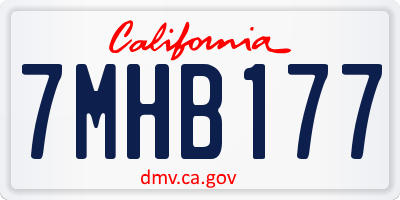 CA license plate 7MHB177
