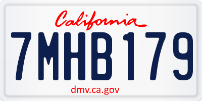 CA license plate 7MHB179