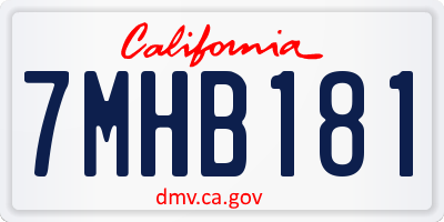 CA license plate 7MHB181