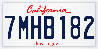 CA license plate 7MHB182