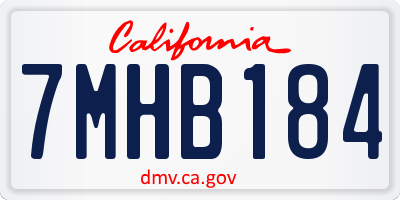 CA license plate 7MHB184