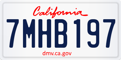 CA license plate 7MHB197