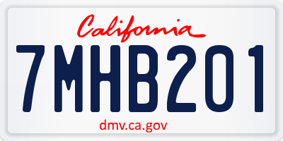 CA license plate 7MHB201