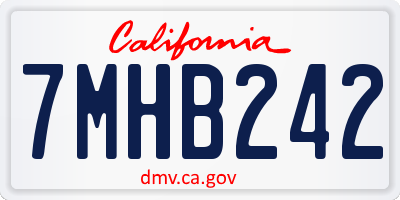 CA license plate 7MHB242