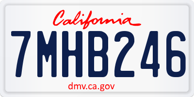 CA license plate 7MHB246
