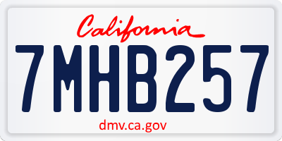 CA license plate 7MHB257
