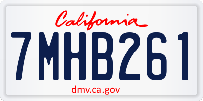 CA license plate 7MHB261