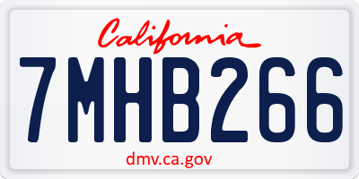 CA license plate 7MHB266