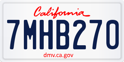 CA license plate 7MHB270