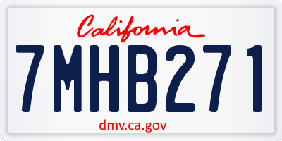 CA license plate 7MHB271