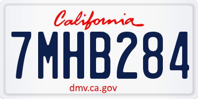 CA license plate 7MHB284