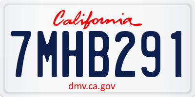 CA license plate 7MHB291
