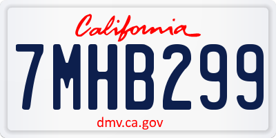 CA license plate 7MHB299