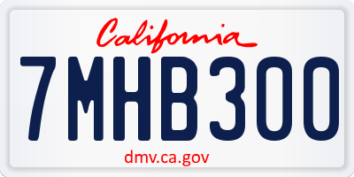 CA license plate 7MHB300