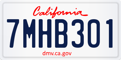 CA license plate 7MHB301