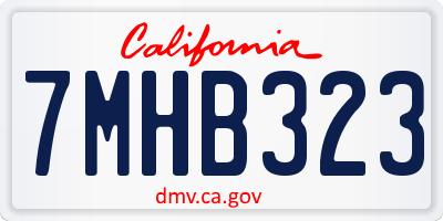 CA license plate 7MHB323