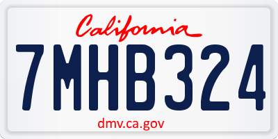 CA license plate 7MHB324