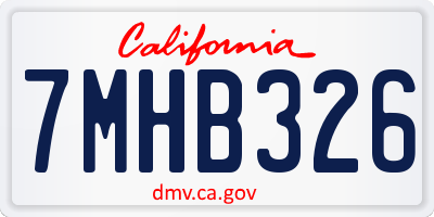 CA license plate 7MHB326