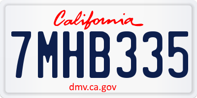 CA license plate 7MHB335