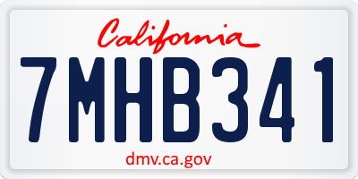 CA license plate 7MHB341