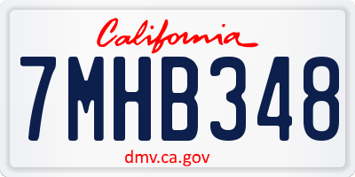 CA license plate 7MHB348