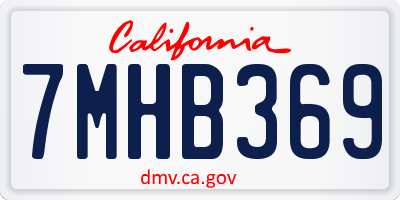 CA license plate 7MHB369