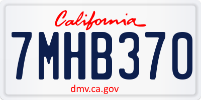 CA license plate 7MHB370