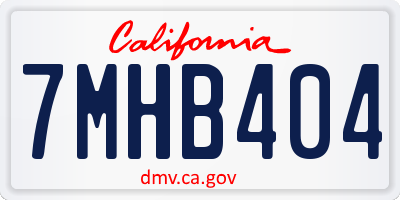 CA license plate 7MHB404