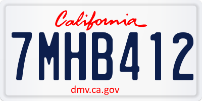 CA license plate 7MHB412