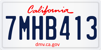 CA license plate 7MHB413