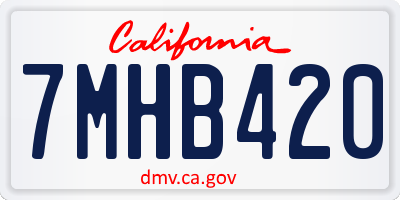 CA license plate 7MHB420
