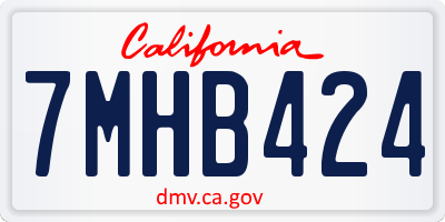 CA license plate 7MHB424