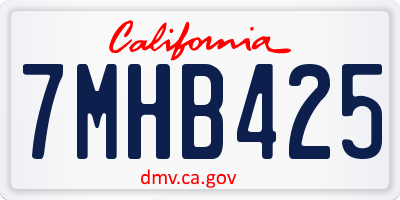 CA license plate 7MHB425