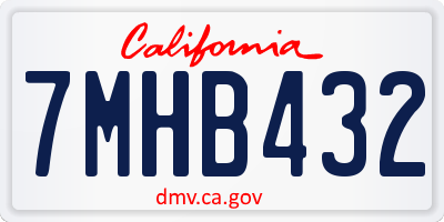 CA license plate 7MHB432