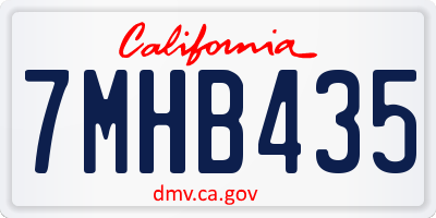 CA license plate 7MHB435
