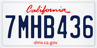 CA license plate 7MHB436