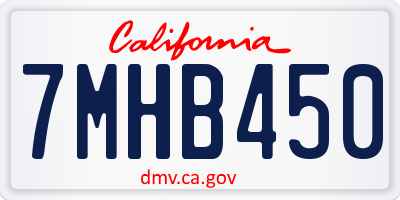 CA license plate 7MHB450