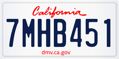 CA license plate 7MHB451