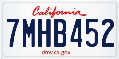CA license plate 7MHB452