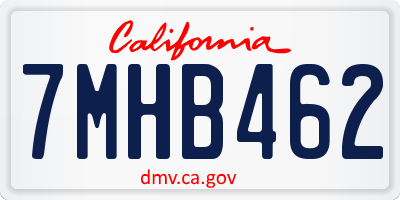CA license plate 7MHB462