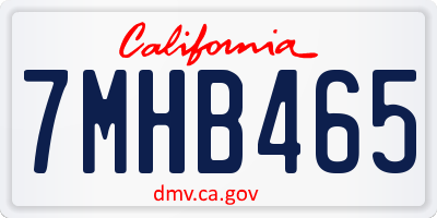 CA license plate 7MHB465